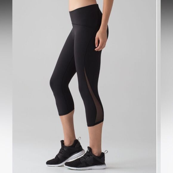 Lululemon Train Times Leggings Crop (17") Black Size 4 - Picture 1 of 16